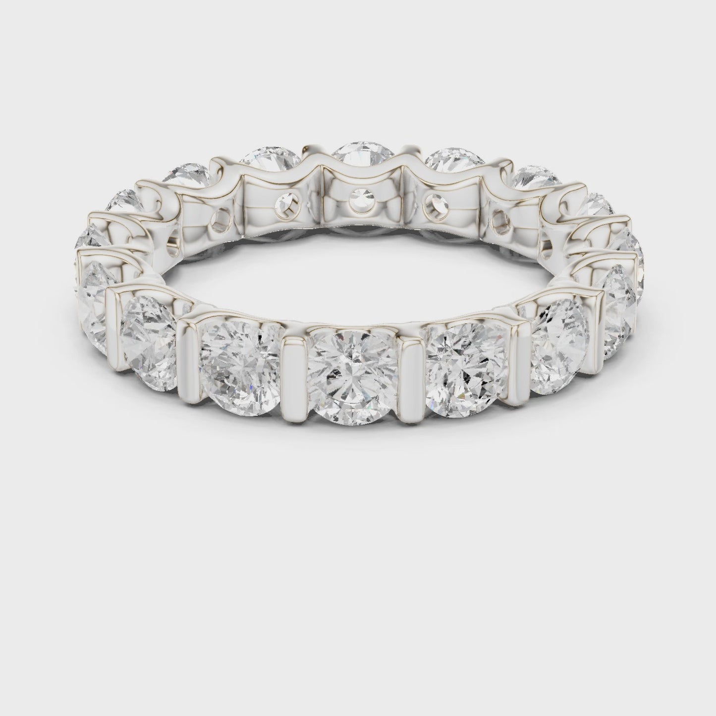 Halo Loop Oval Diamond Eternity Band Ring