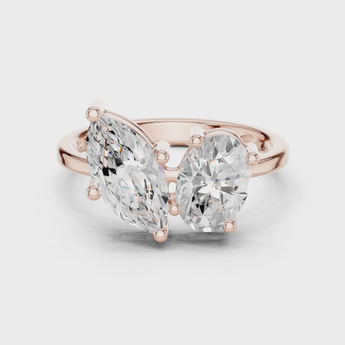 Dual Form Marquise & Oval Two Stone Diamond Ring