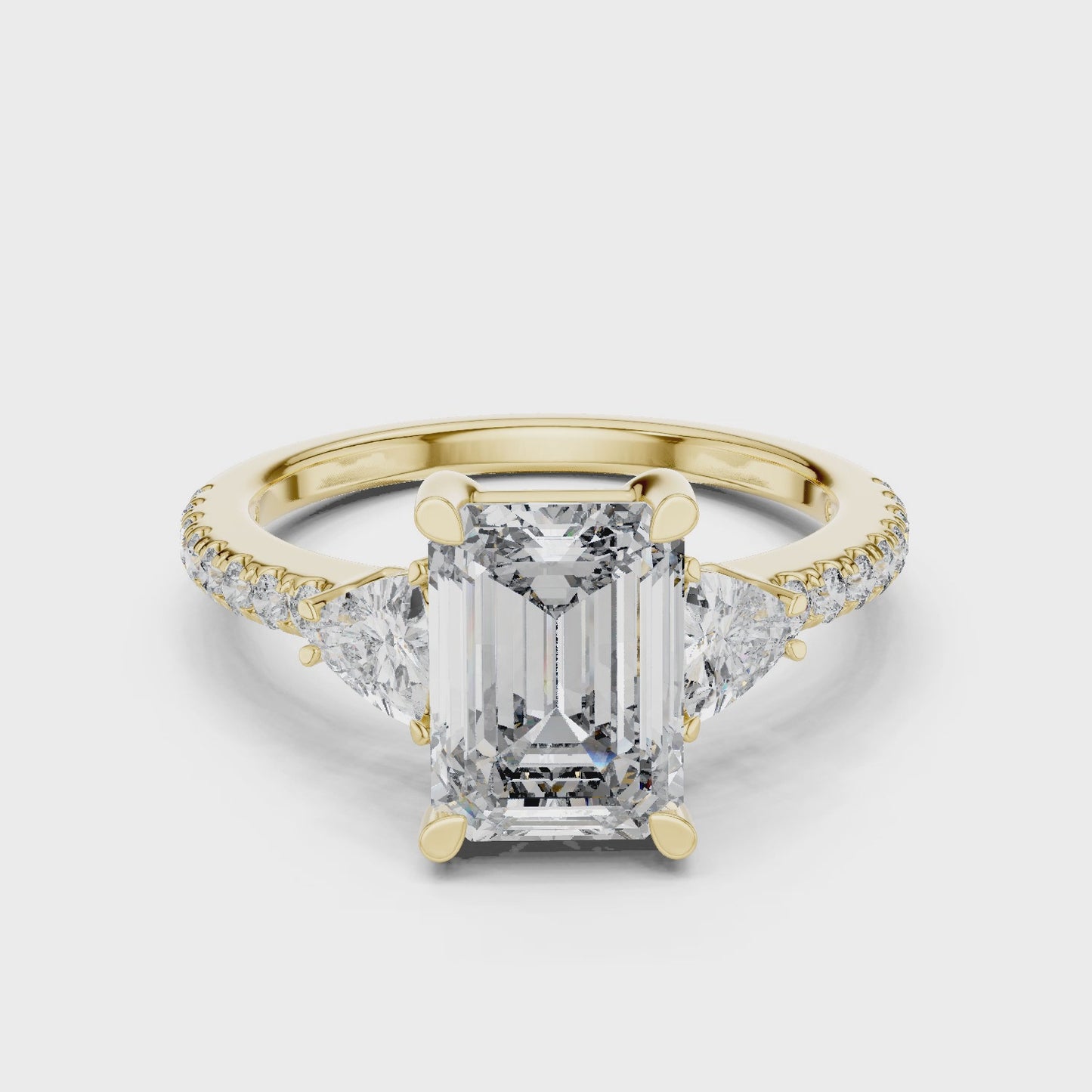 Prism Signature Emerald Cut Three Stone Diamond Ring