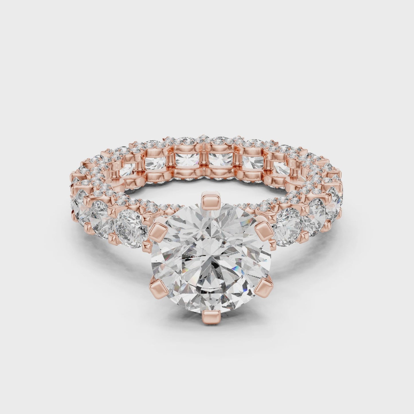 Infinite Radiance Round Solitaire Diamond Halo Engagement Ring