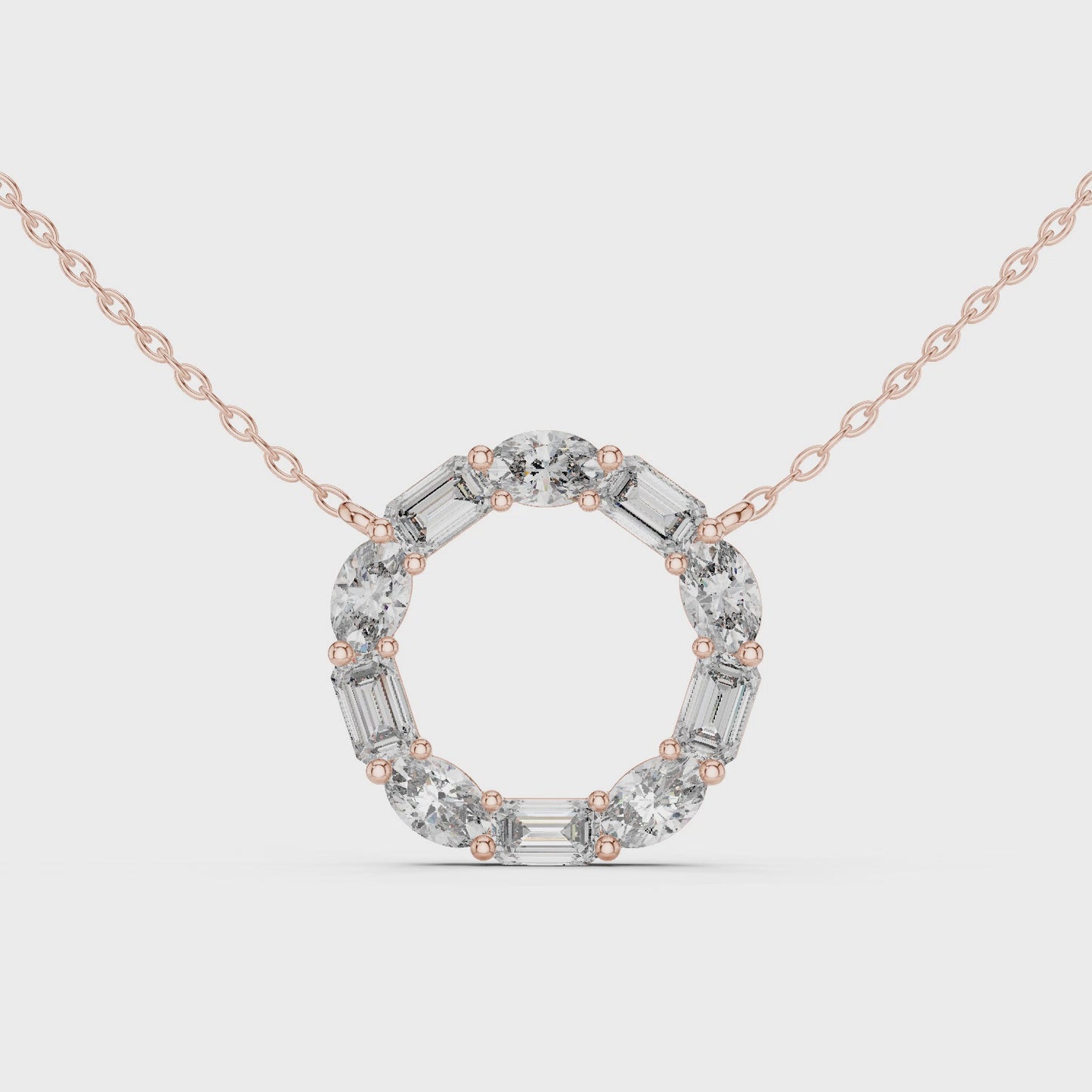 Infinite Radiance Diamond Circle Pendant Necklace