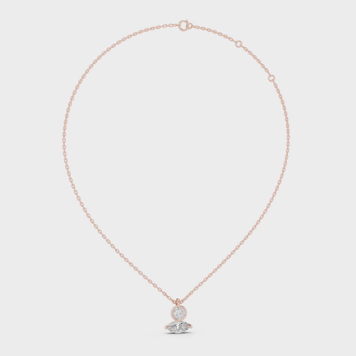 Modern Everyday Luxury Round Bezel Diamond Solitaire Necklace