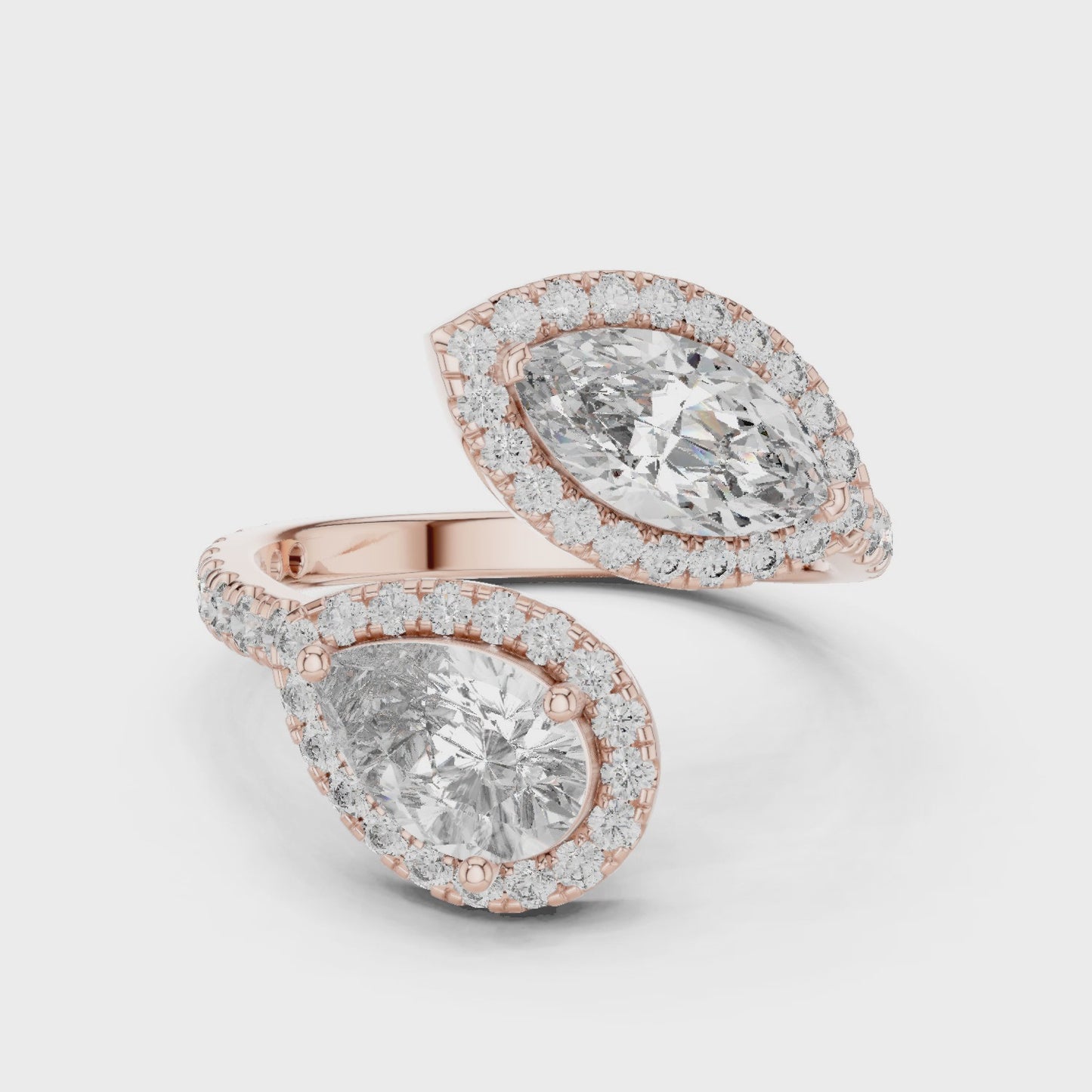 Elaria Pear Wrap Halo Ring