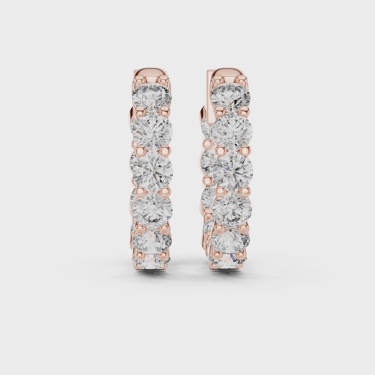 Orbit Glow Inside-Out Round Diamond Hoop Earrings