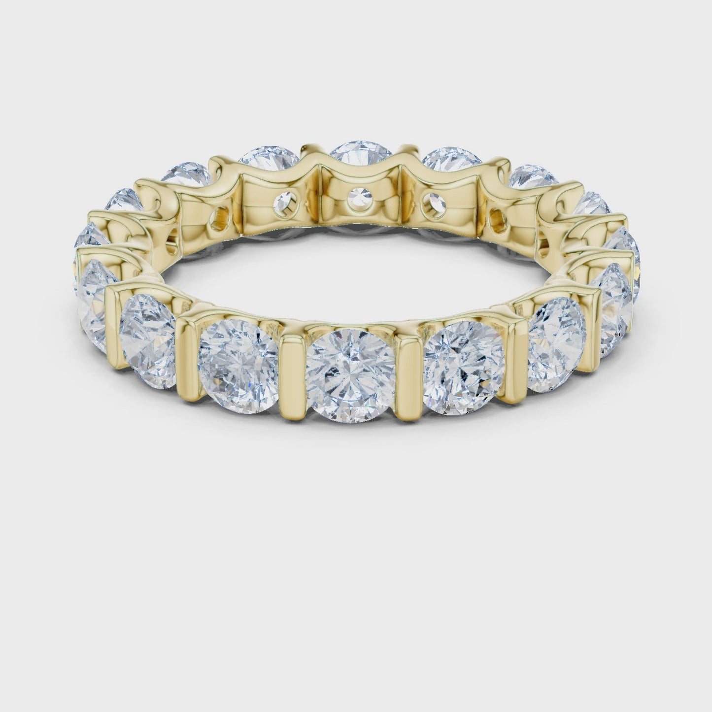 Halo Loop Oval Diamond Eternity Band Ring