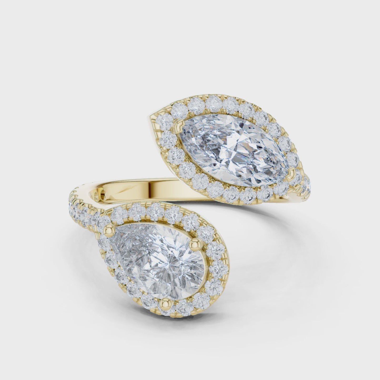 Elaria Pear Wrap Halo Ring