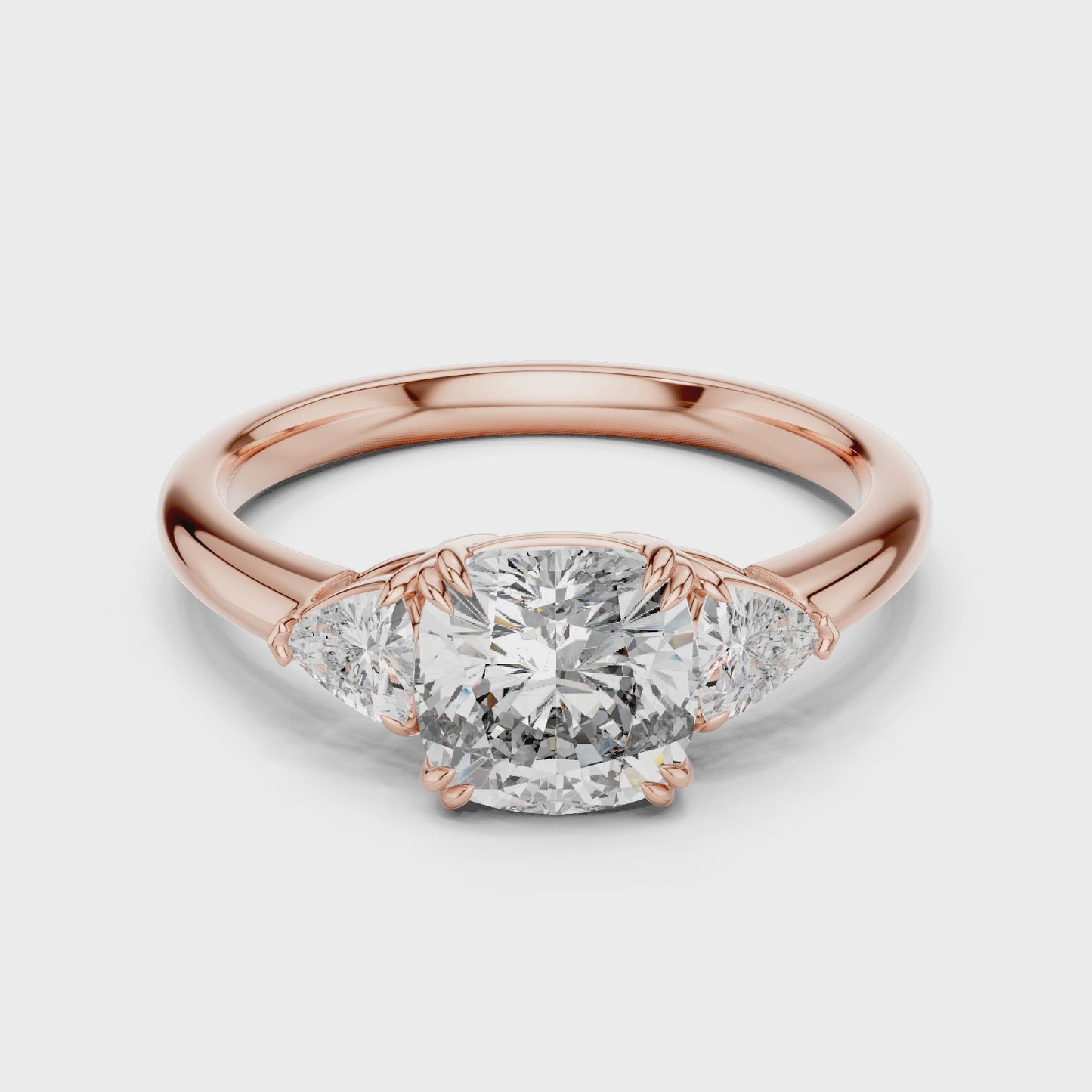 Cushion Cut Three Stone Diamond Ring