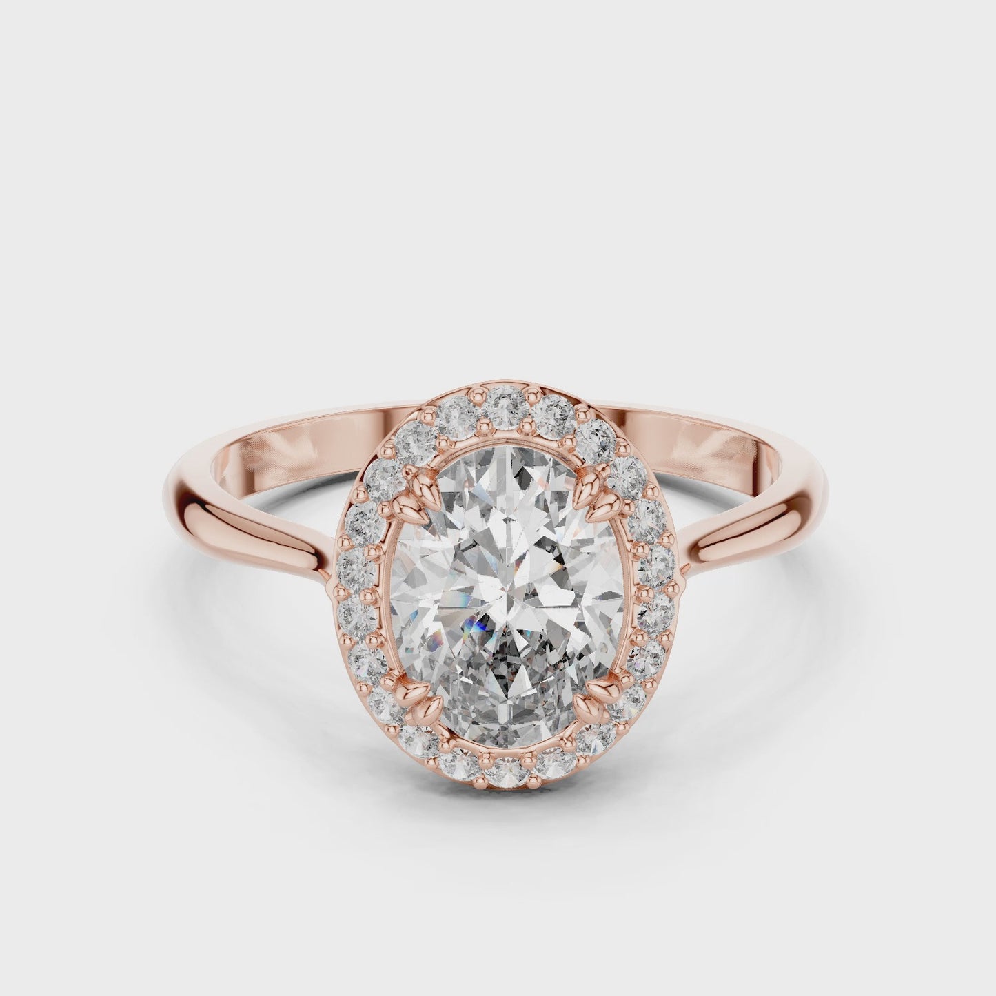Aurora Oval Halo Engagement Ring