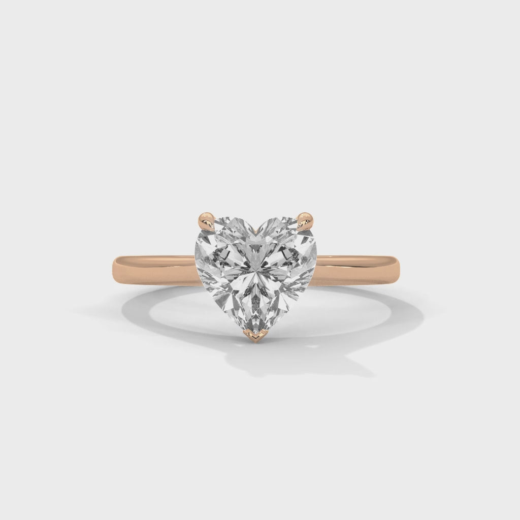 Heart Cut Solitaire Diamond Engagement Ring