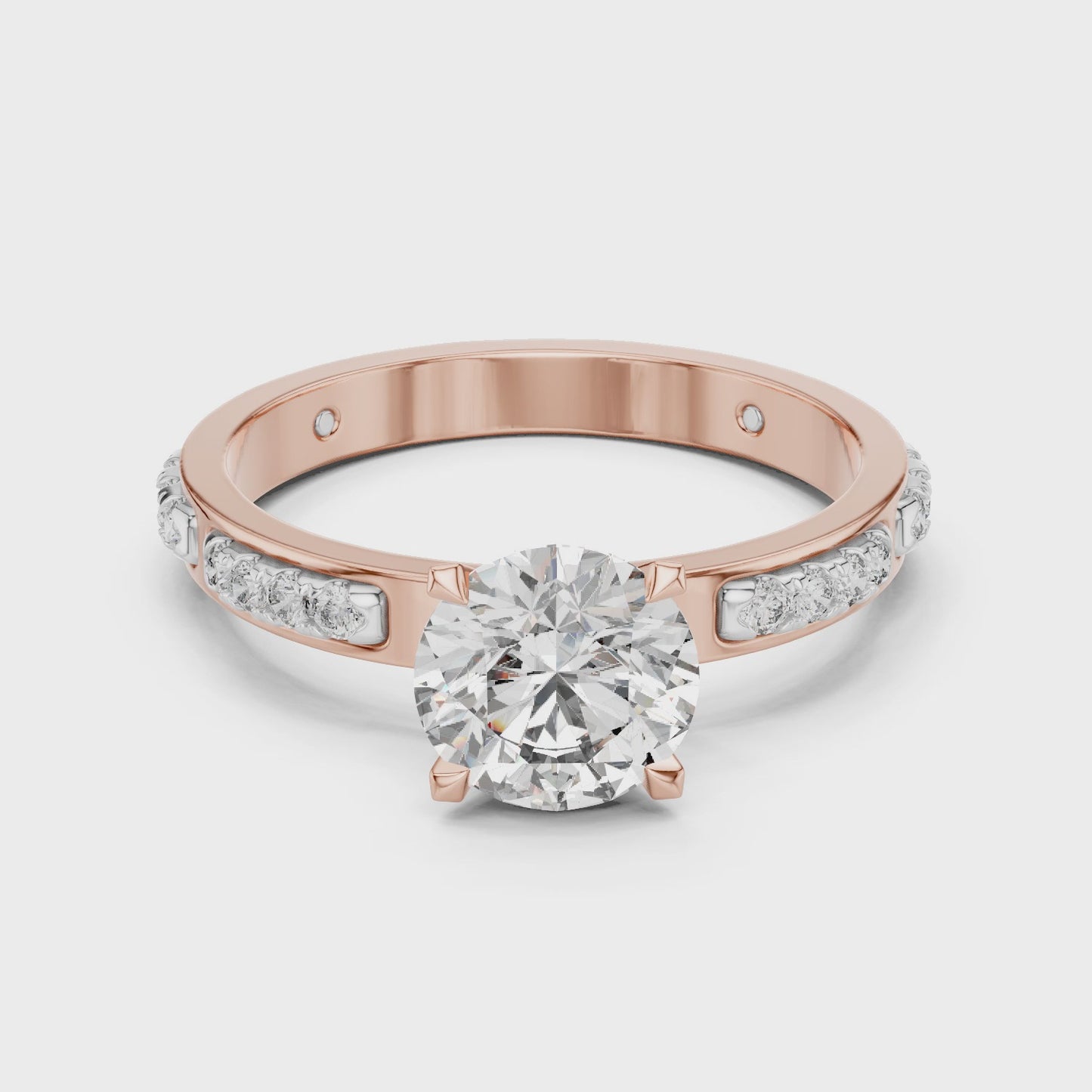 Axis Glow Round Diamond Channel Set Solitaire Ring