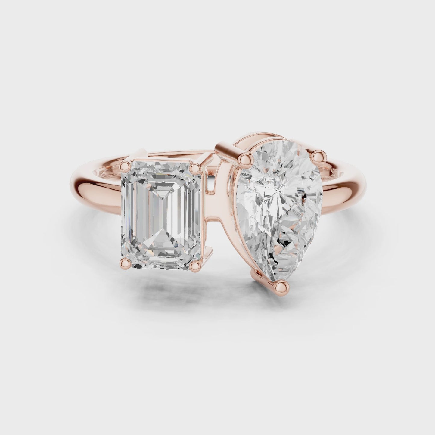 Dual Perspective Emerald & Pear Toi et Moi Diamond Ring