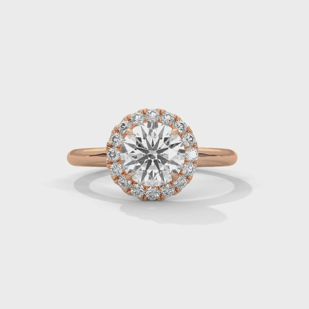 Celestial Radiance Round Halo Diamond Solitaire Ring