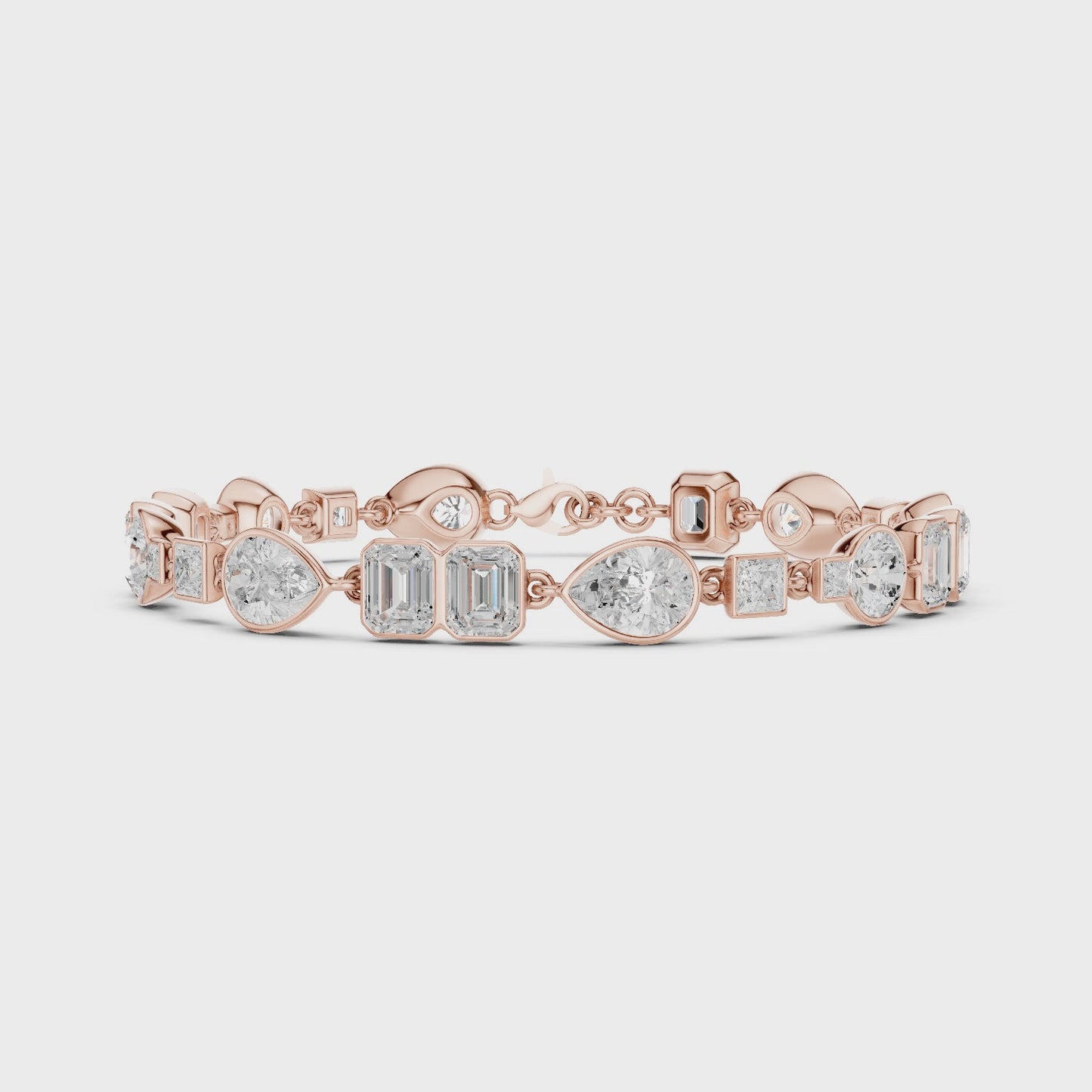 Modern Everyday Luxury Mixed Shape Diamond Tennis Bracelet