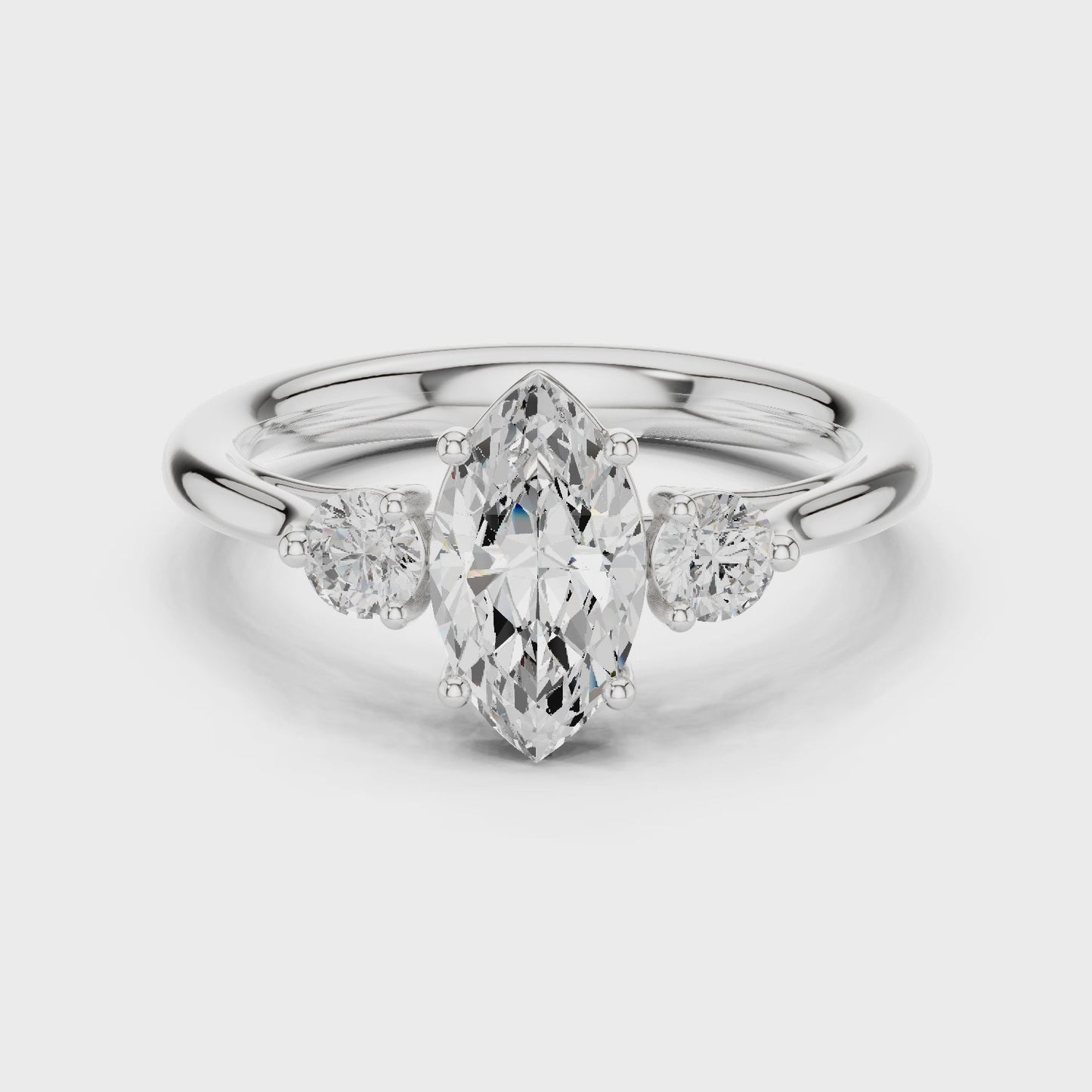Vector Grace Marquise Three Stone Diamond Ring