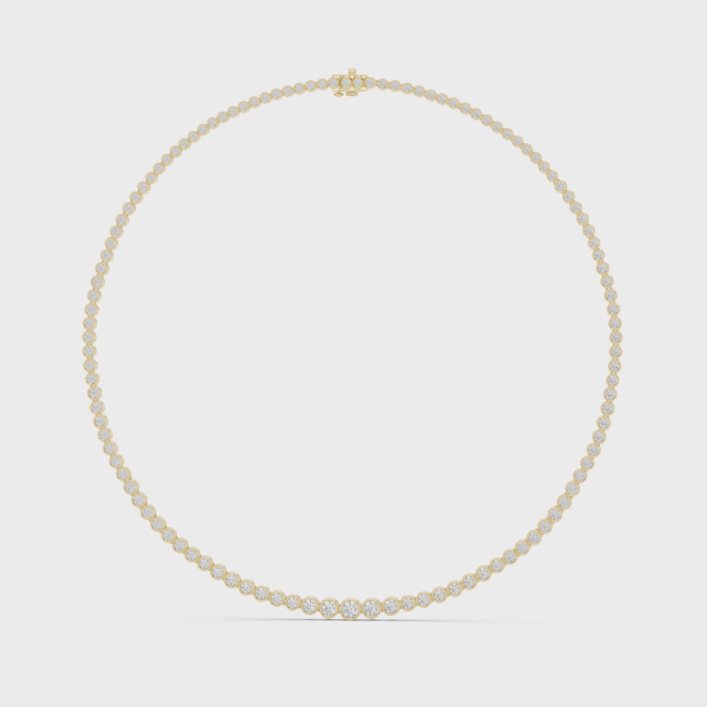 Bezel Set Diamond Tennis Necklace