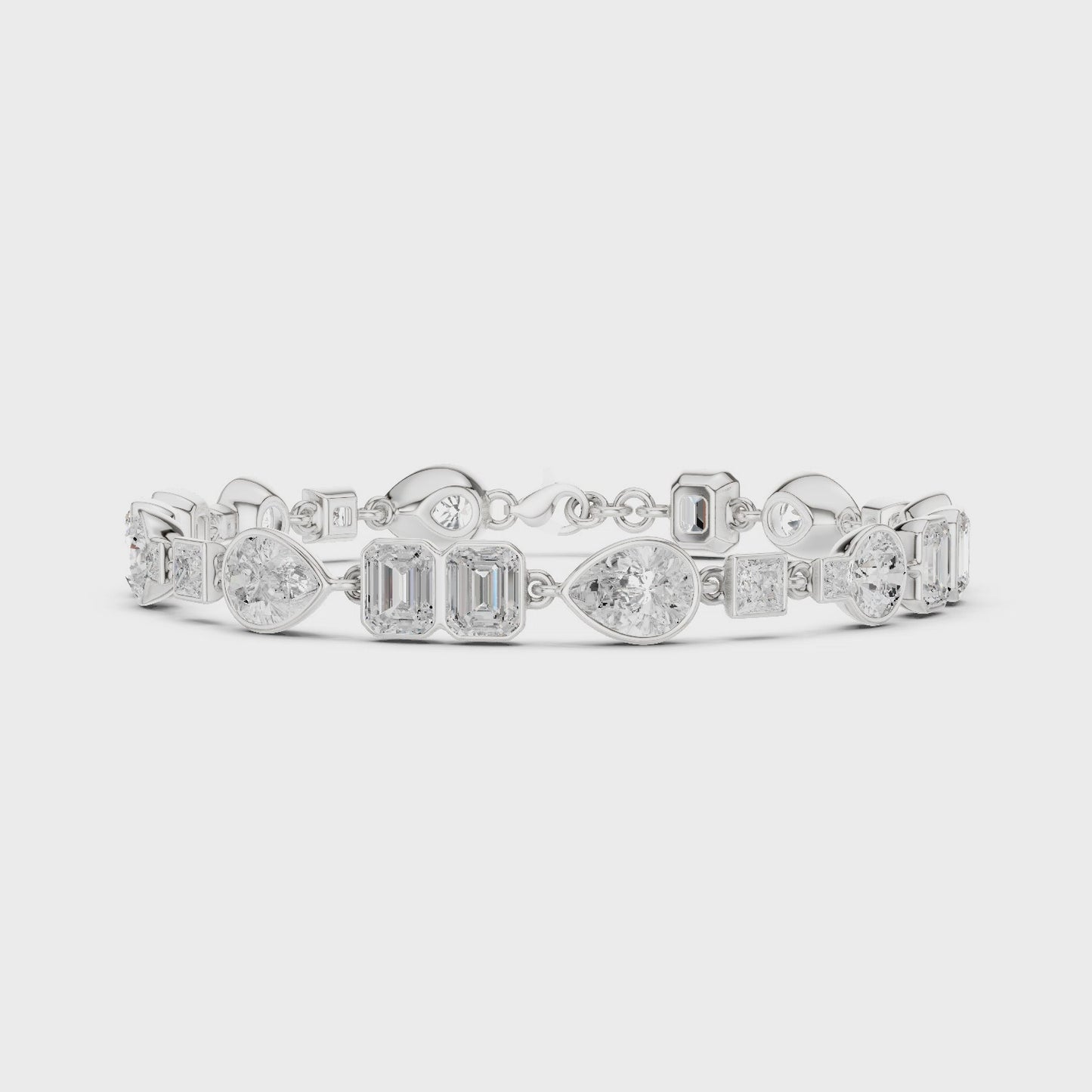 Modern Everyday Luxury Mixed Shape Diamond Tennis Bracelet