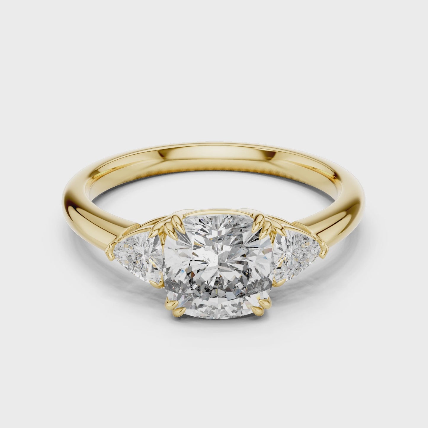 Cushion Cut Three Stone Diamond Ring