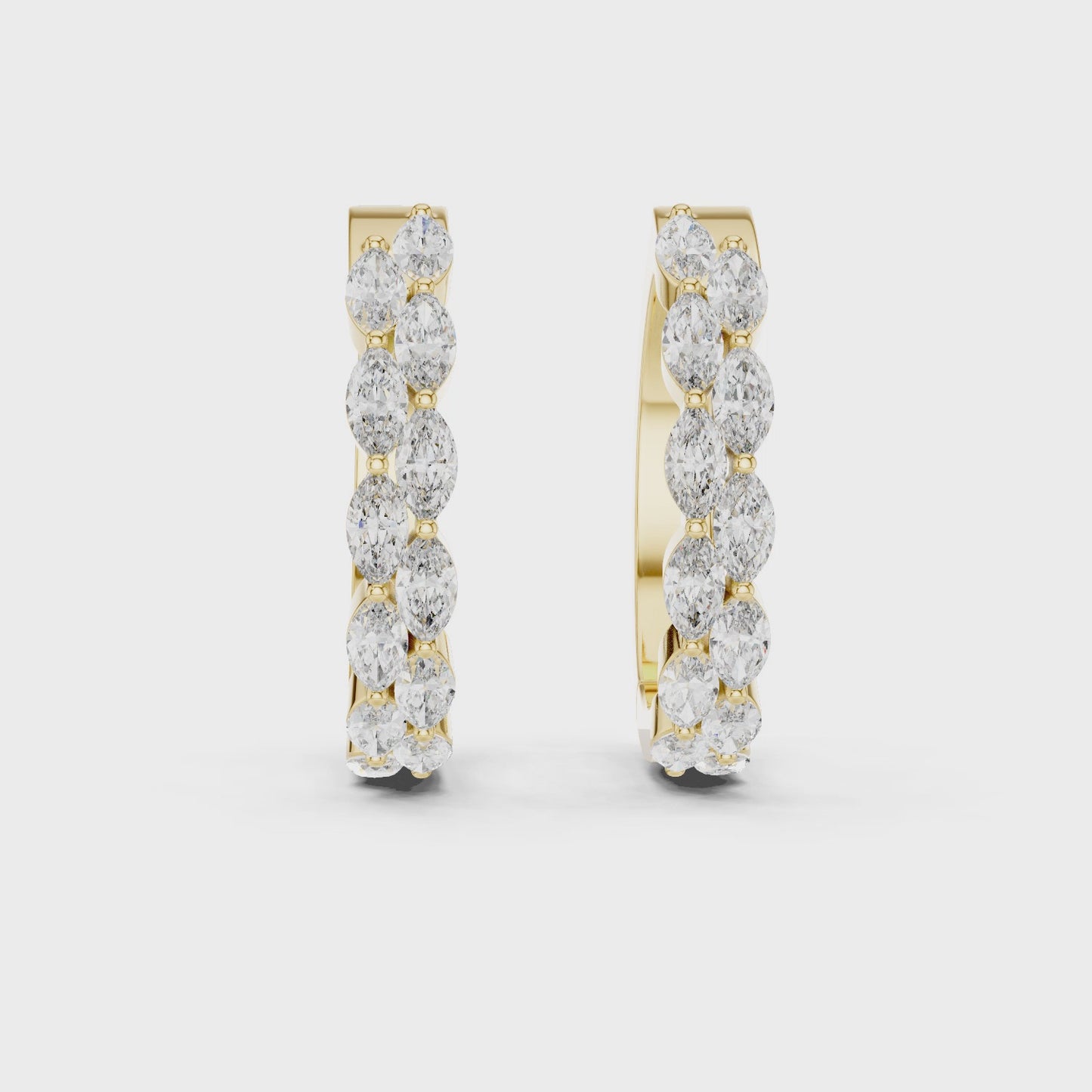 Marquise Diamond Hoop Earrings – Elegant Elongated Sparkle