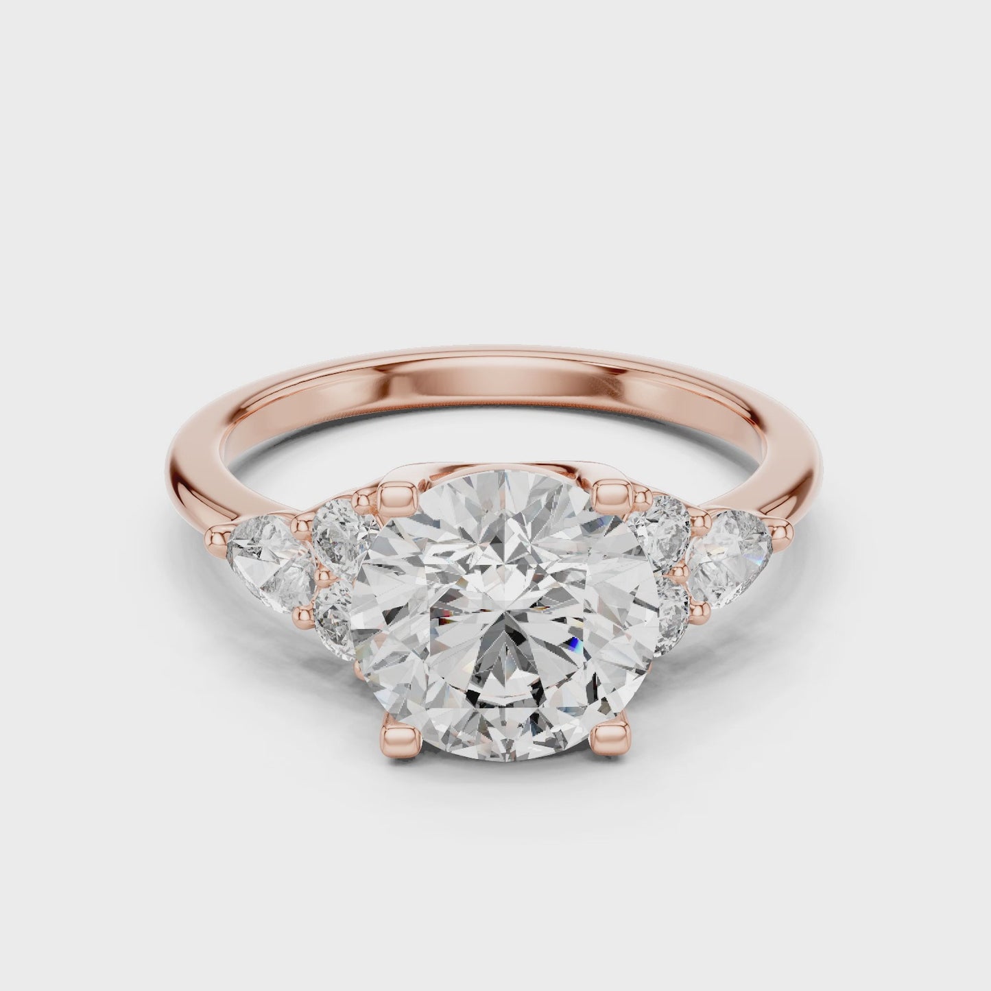 Valencia Round Diamond Three Stone Ring