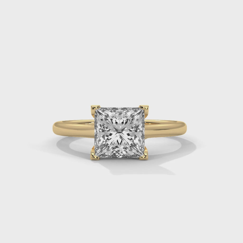 Classic Princess Solitaire Diamond Engagement Ring