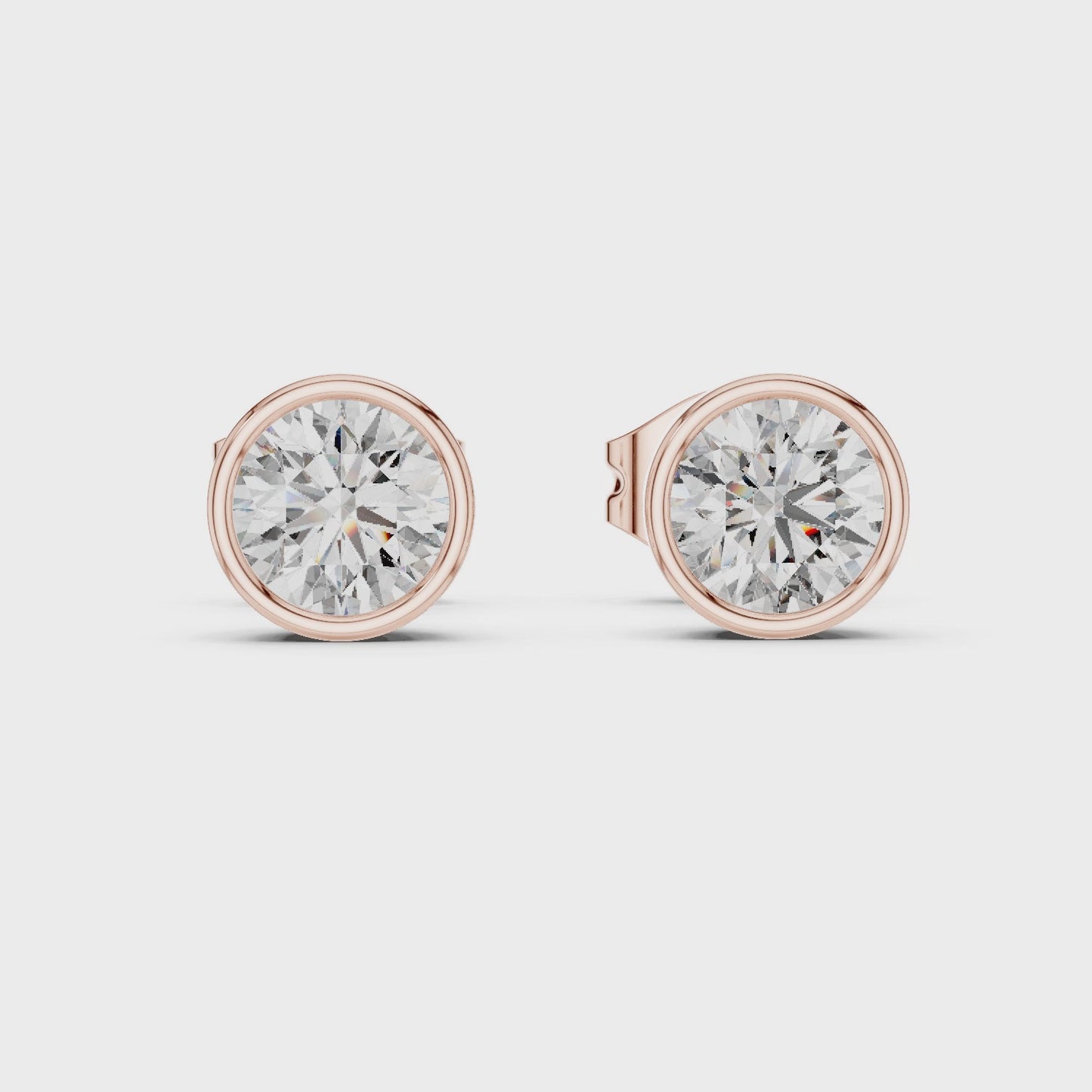 Lumia Bezel Diamond Stud Earrings