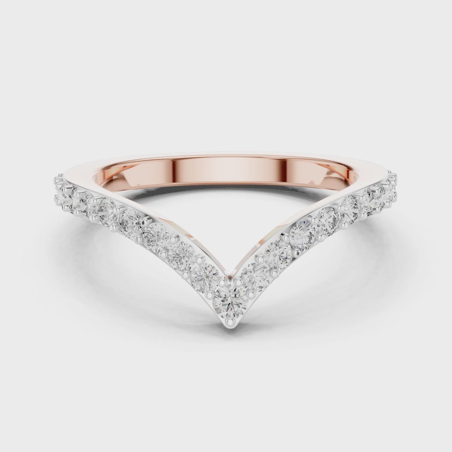 Chevron Diamond V Wedding Band Modern Everyday Luxury