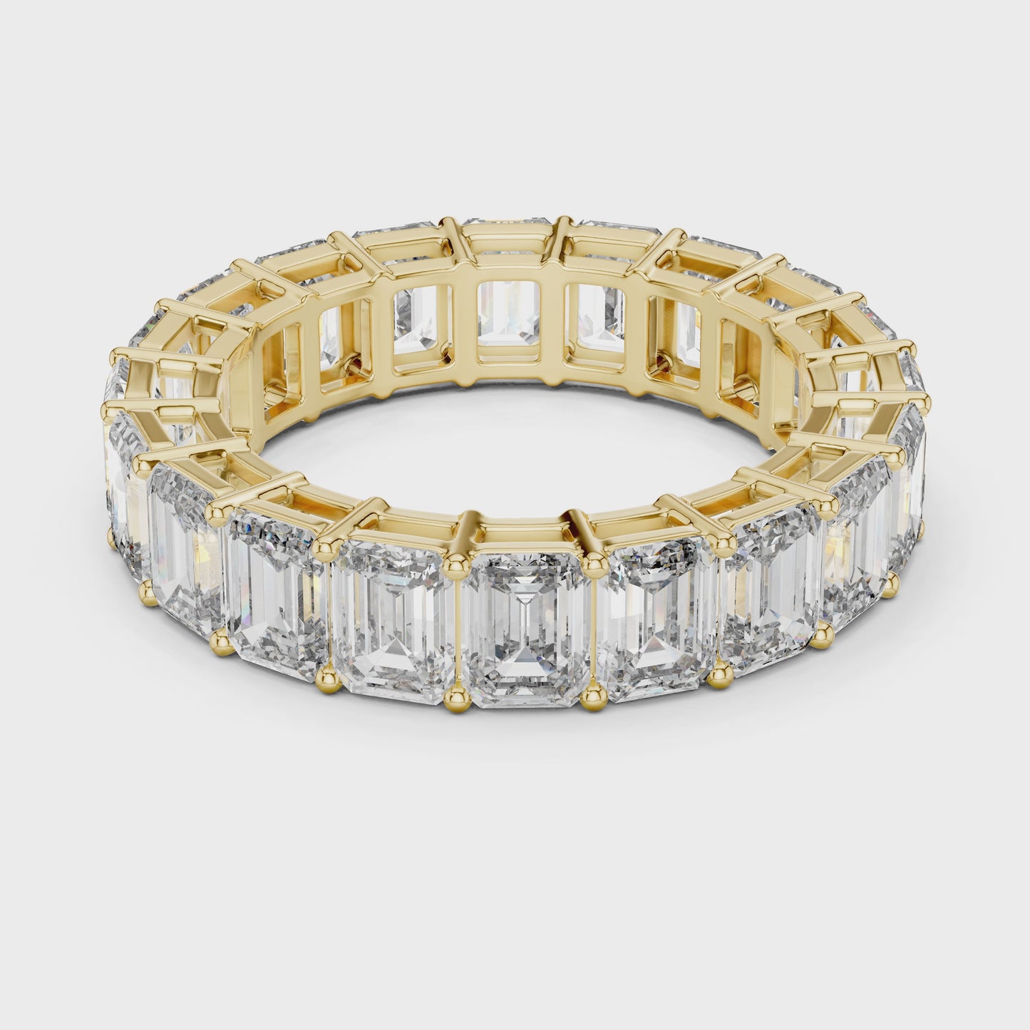 Linear Edge Emerald Cut Diamond Eternity Band Ring