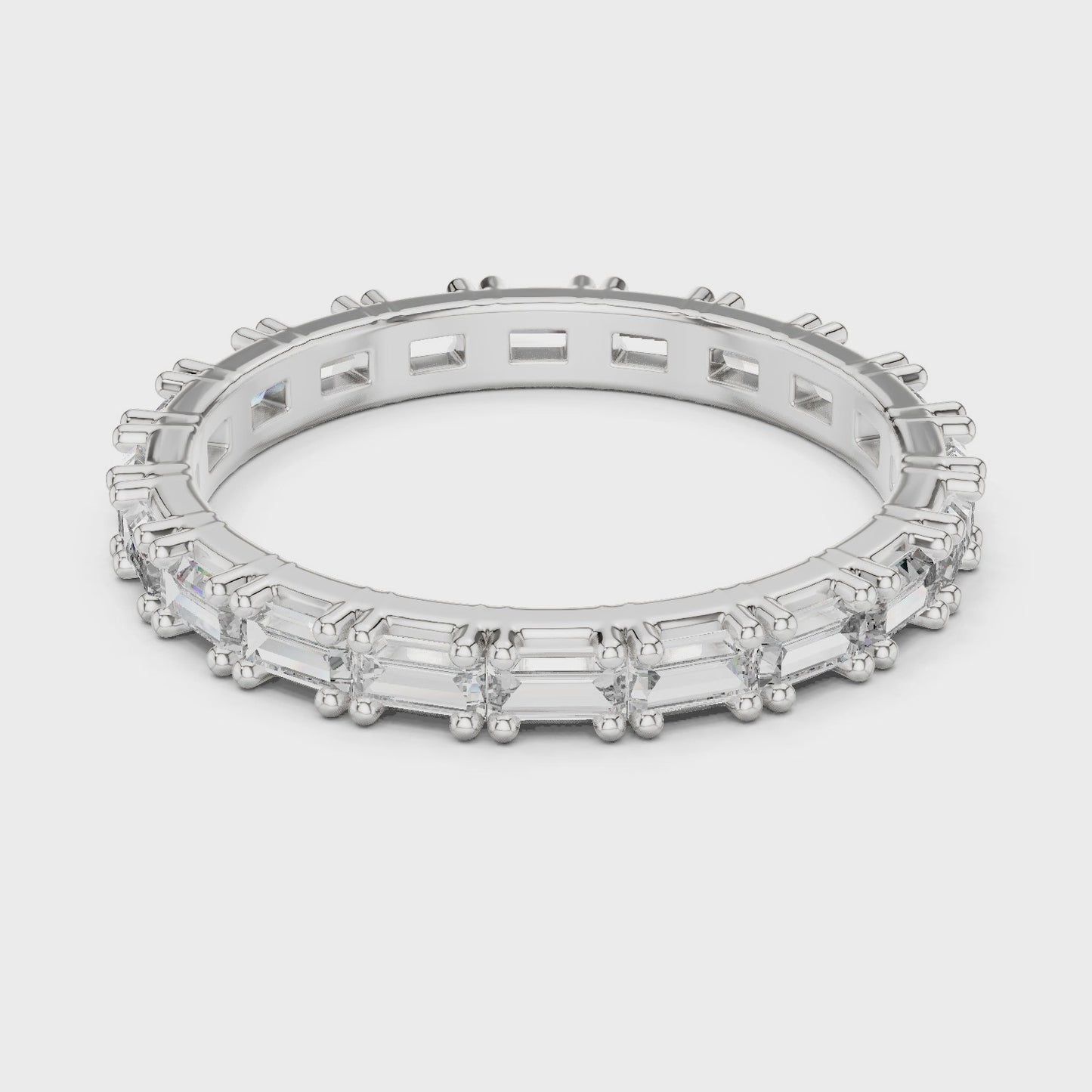 Prism Axis Emerald Cut Diamond Eternity Band Ring