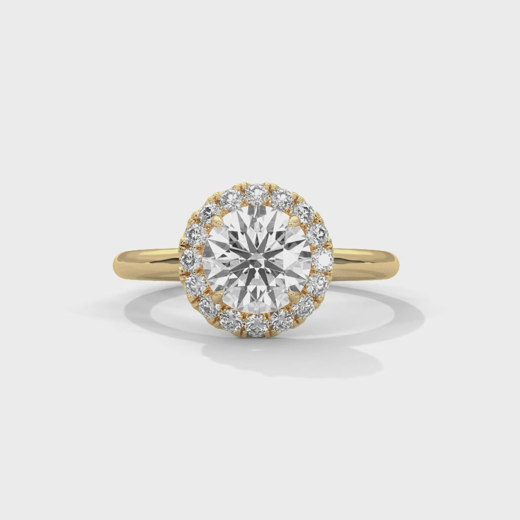 Celestial Radiance Round Halo Diamond Solitaire Ring
