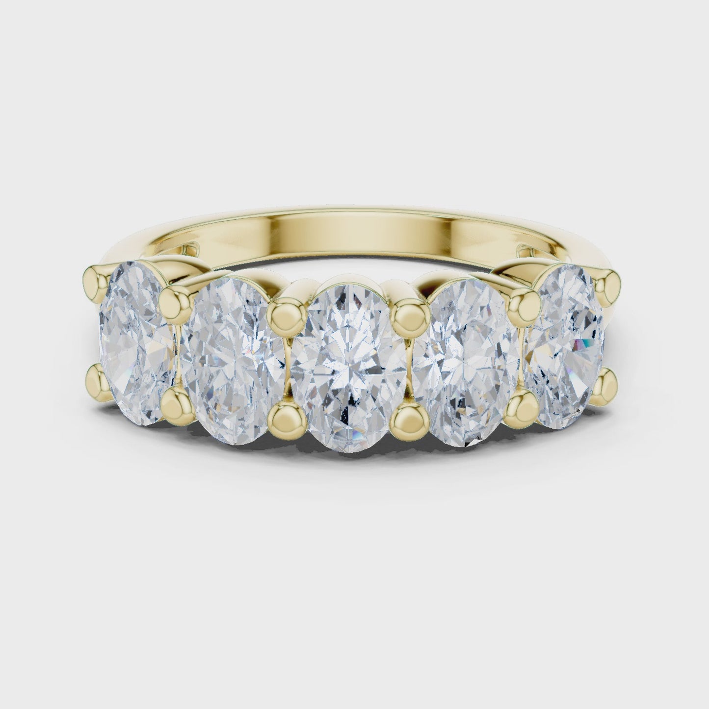 Five Icons Oval Diamond Five Stone Ring