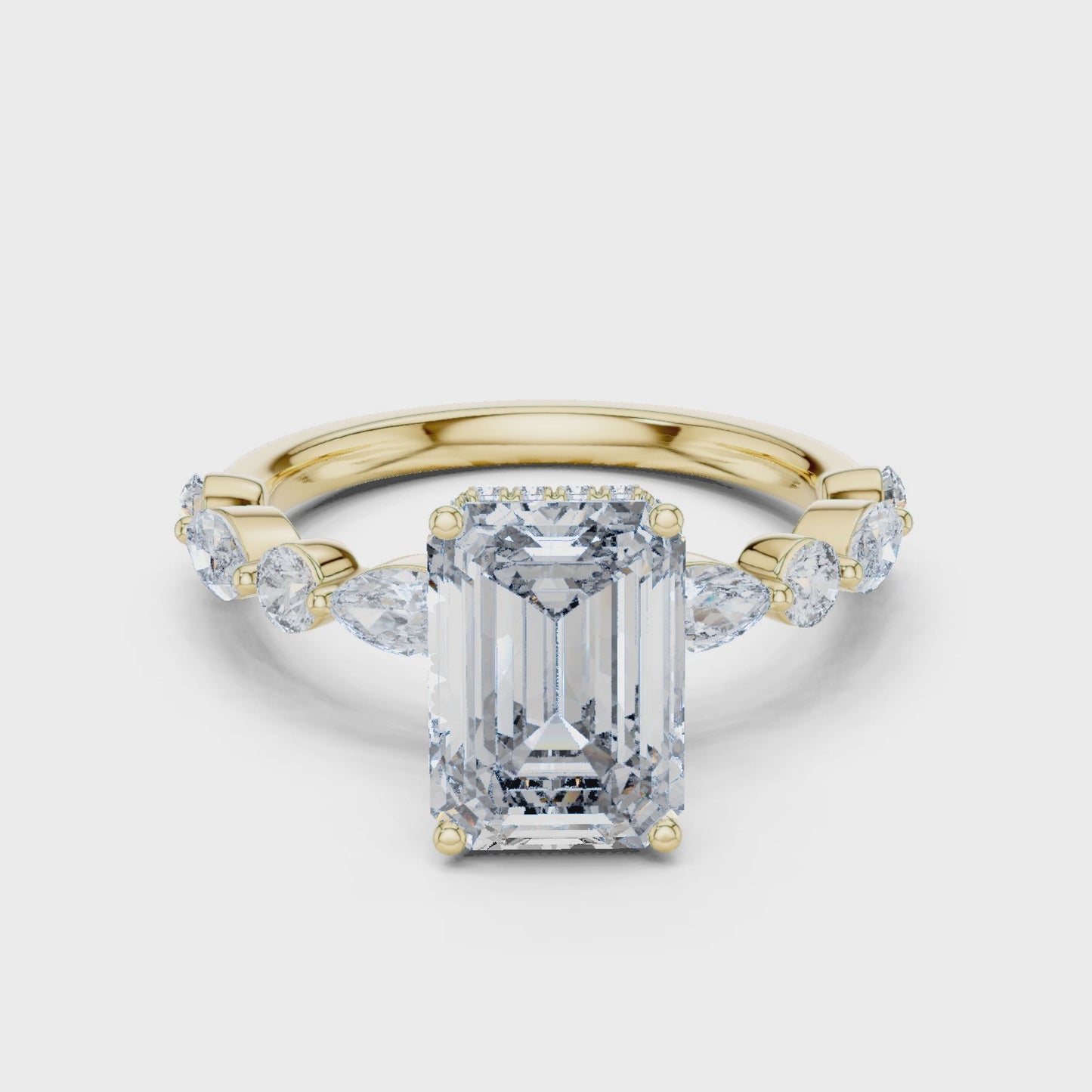 Elarique Luxury Style Emerald Bloom Ring