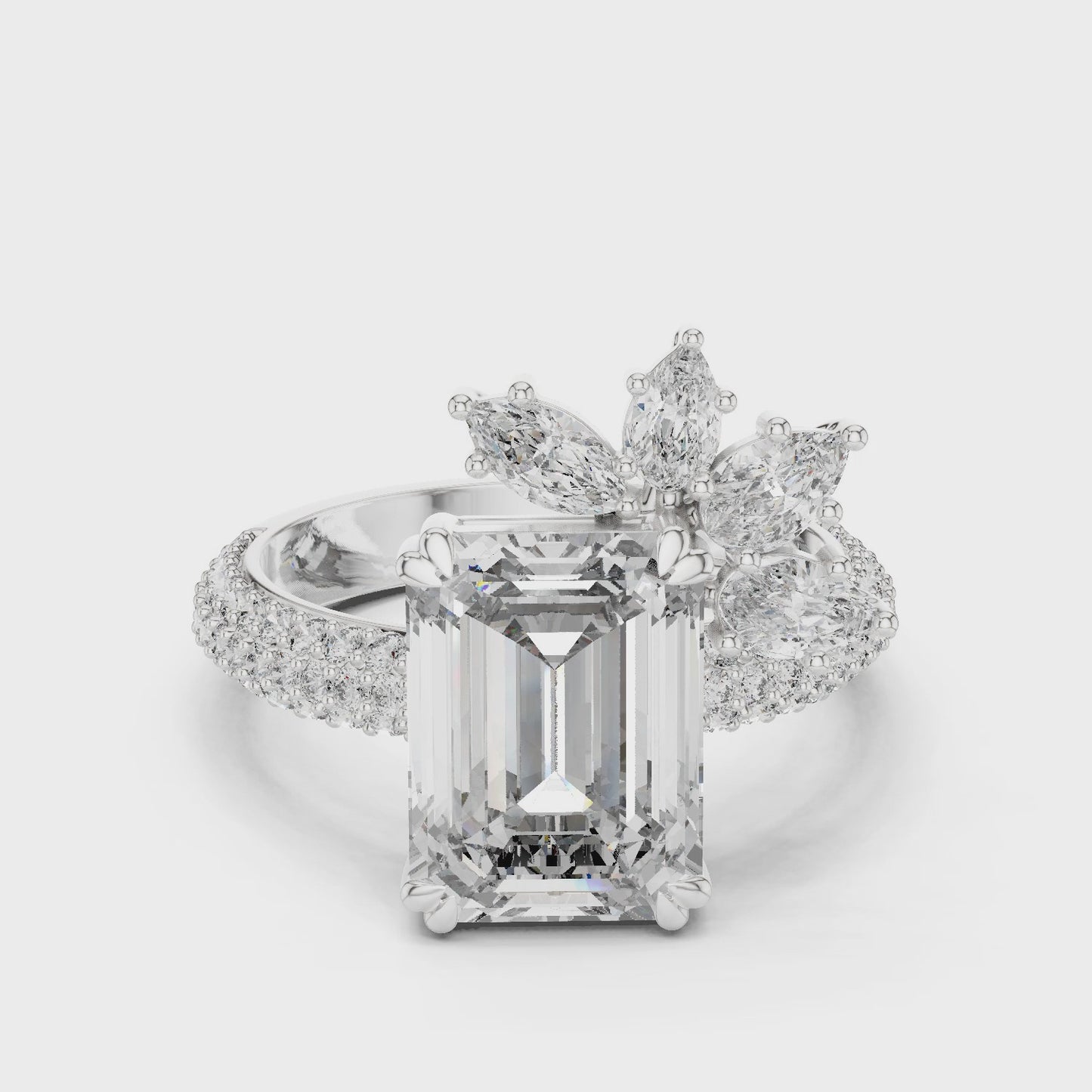 Floravelle Emerald Statement Bloom Ring