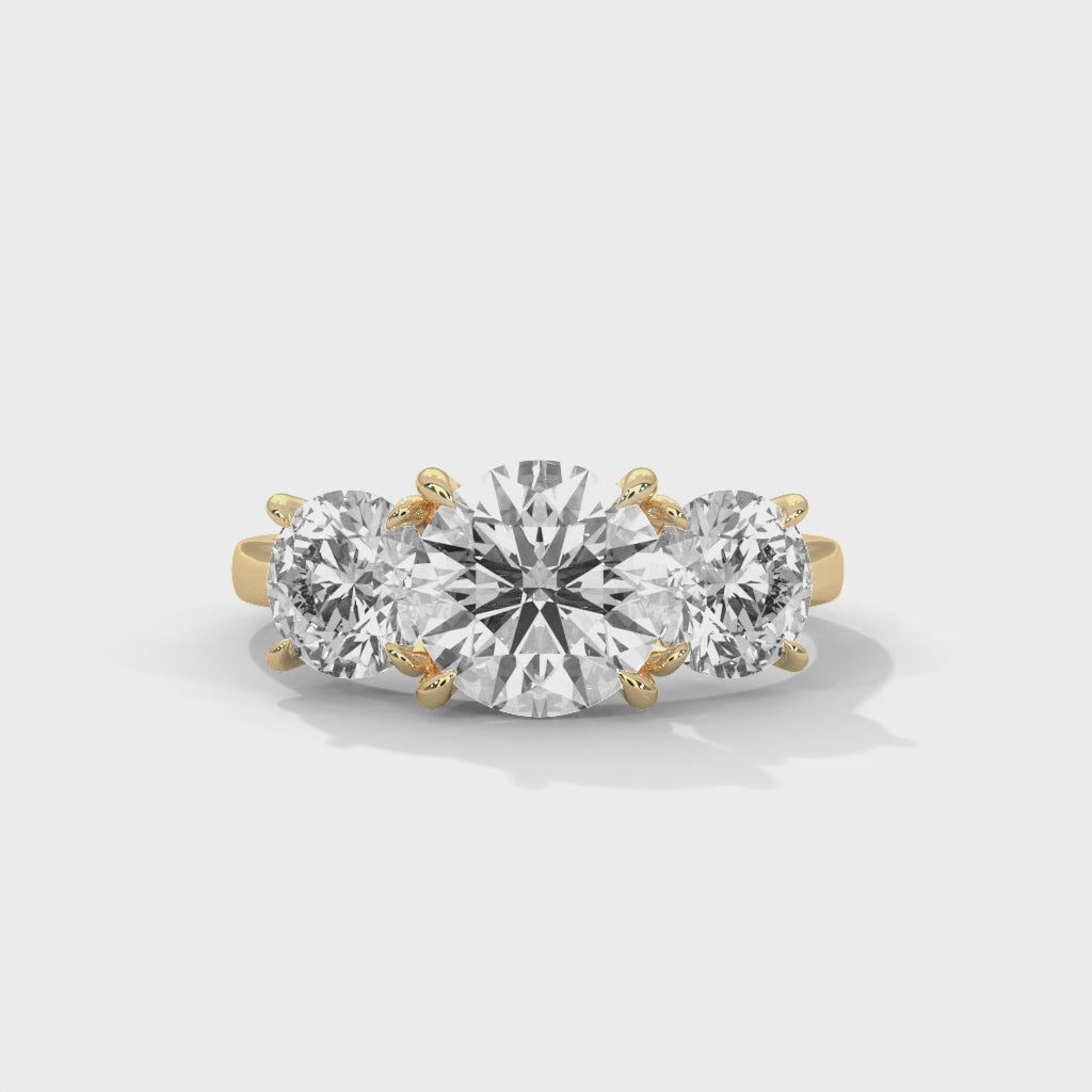 Trinity Radiance Round Cut Three Stone Engagement Ring