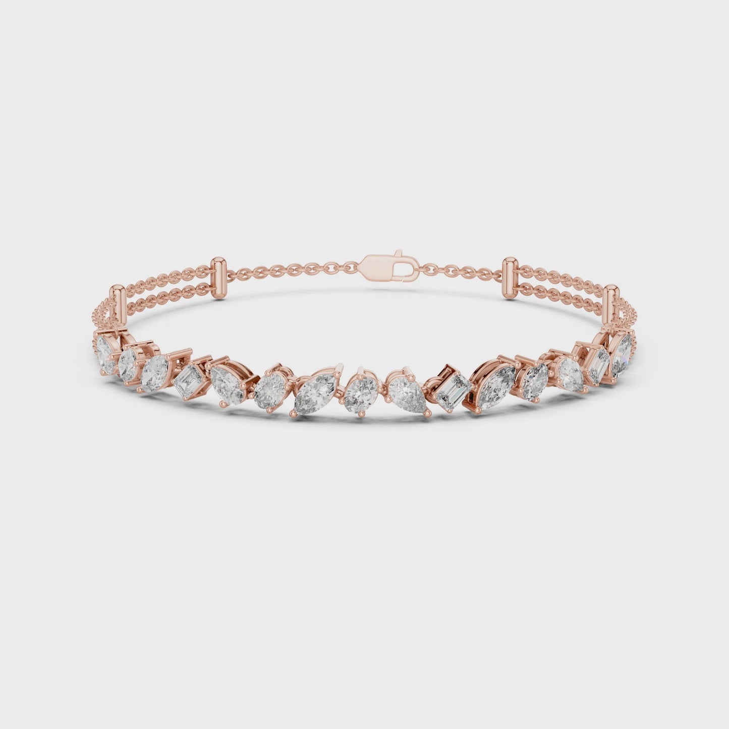 Bold Everyday Luxury Mixed Shape Diamond Tennis Bracelet