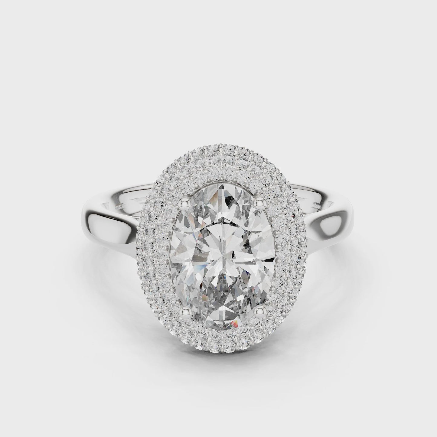 Lumivelle Pear Halo Cocktail Ring