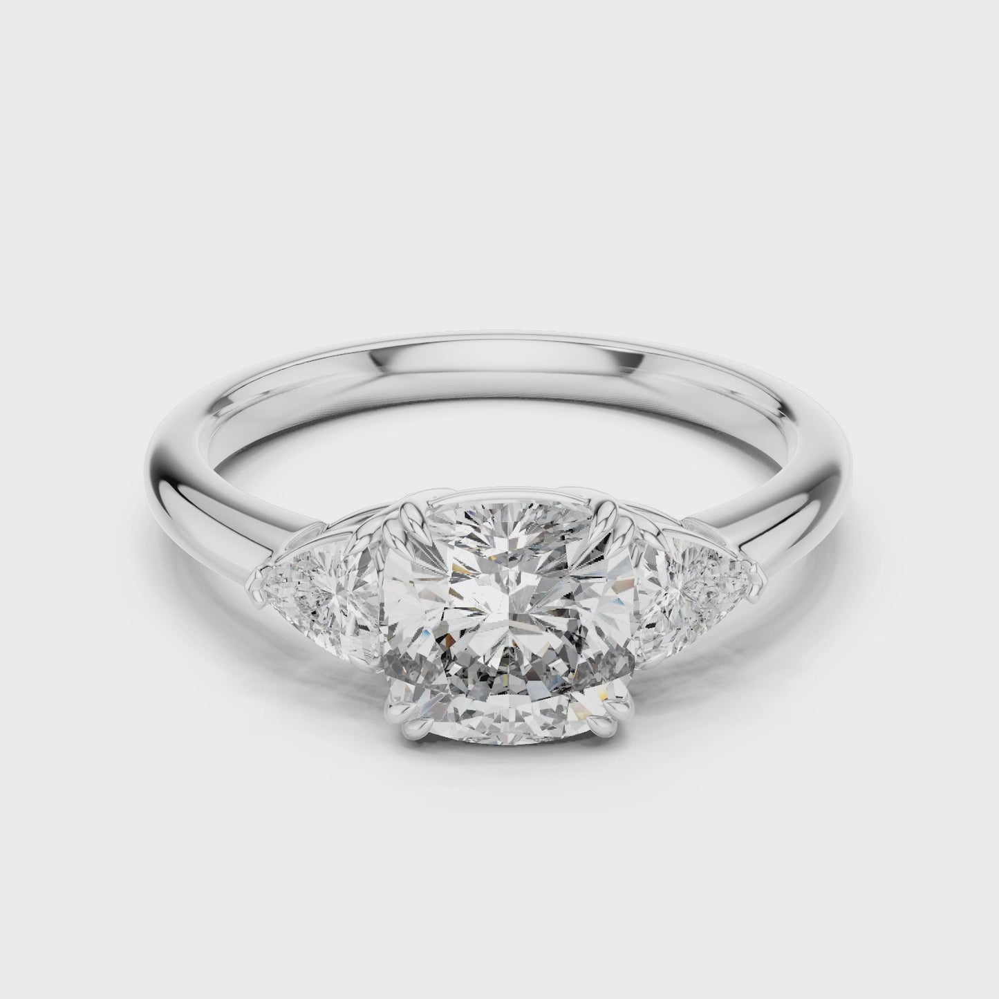 Cushion Cut Three Stone Diamond Ring