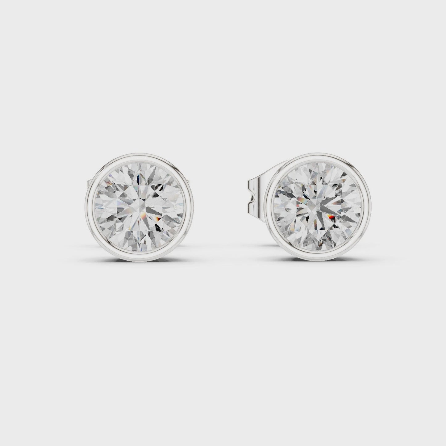 Lumia Bezel Diamond Stud Earrings