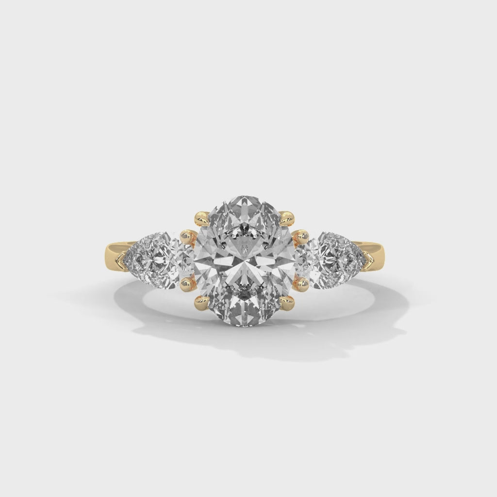 Eternal Trio Oval Three Stone Diamond Engagement Ring