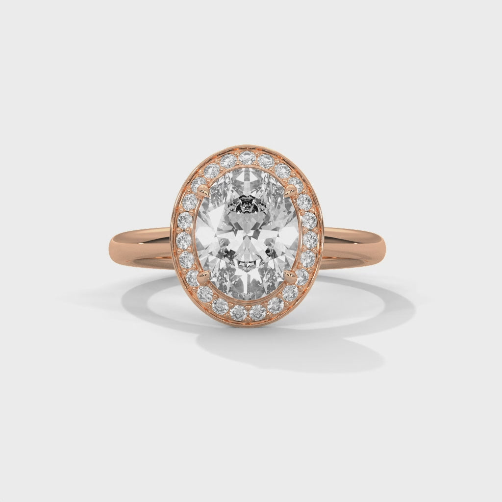 Oval Halo Diamond Engagement Ring