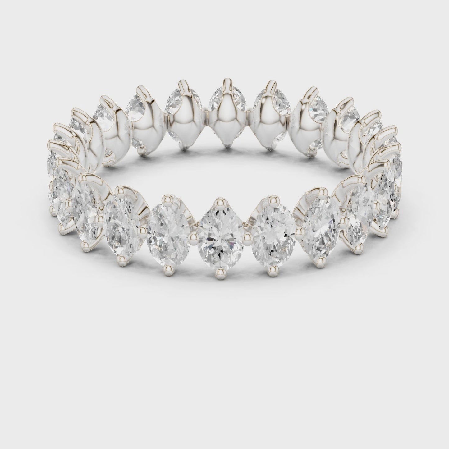 Crown Motion Marquise Diamond Eternity Band Ring