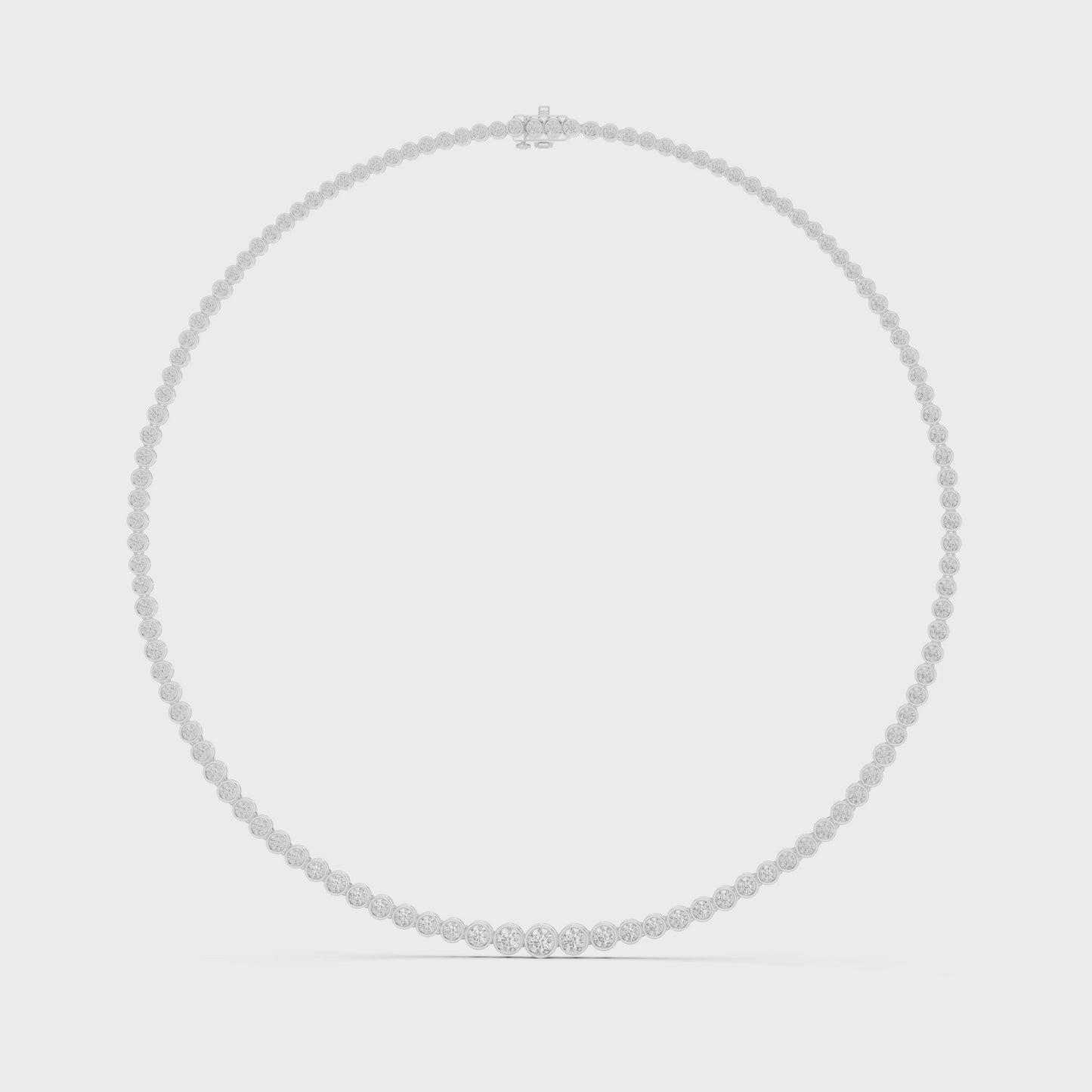 Bezel Set Diamond Tennis Necklace