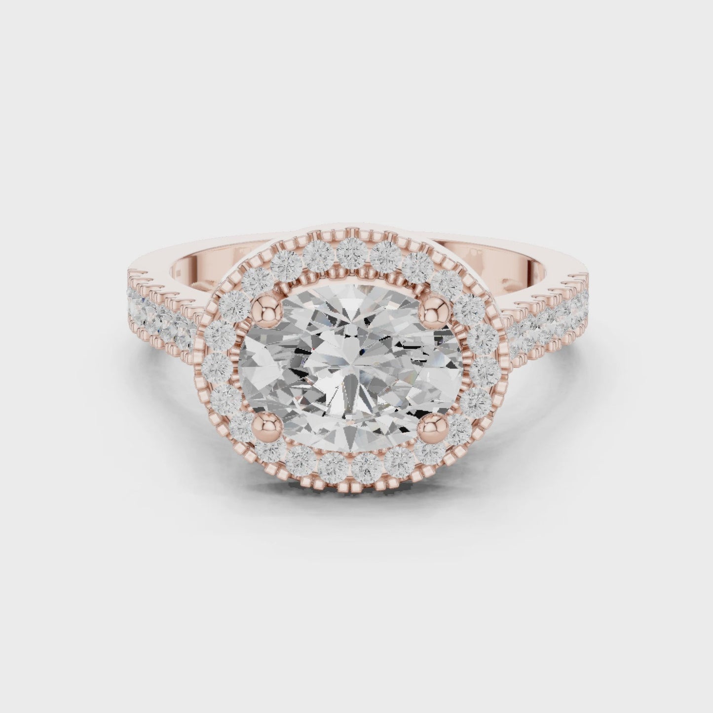 Contou Oval Halo Solitaire Engagement Ring