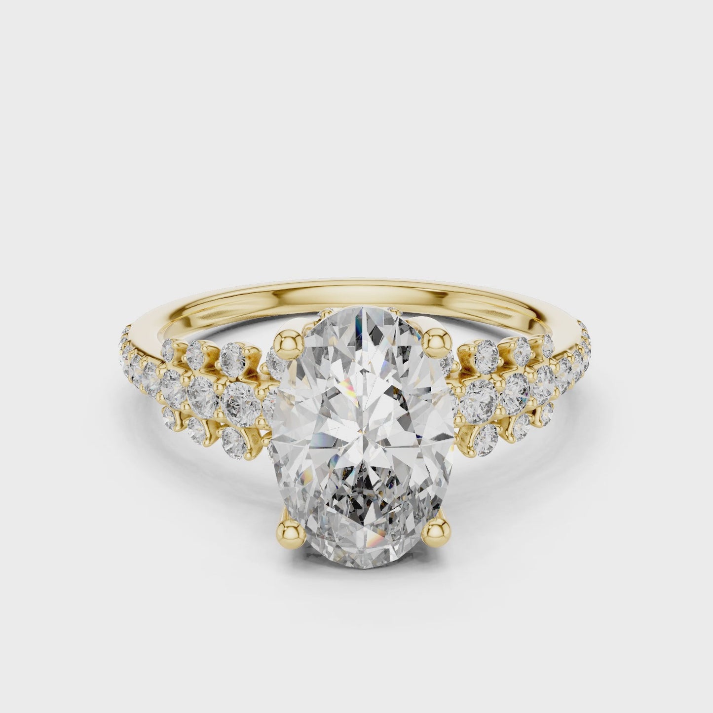 Aurora Oval Diamond Split Shank Ring