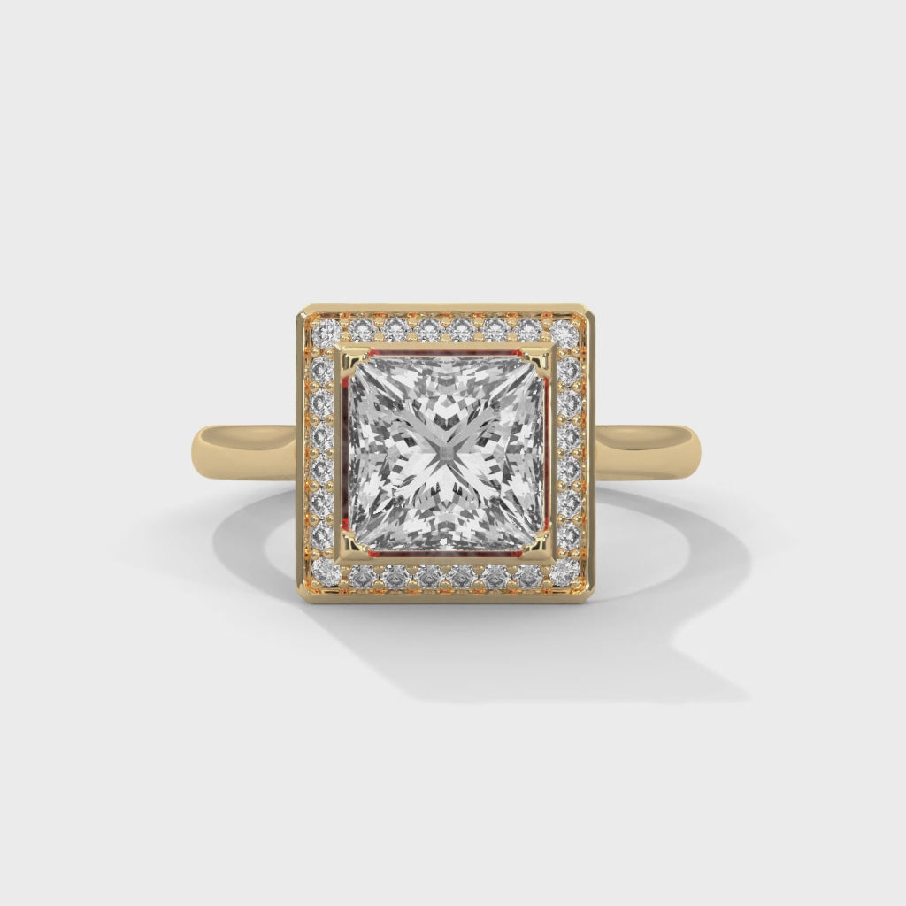 Royal Halo Princess Cut Halo Engagement Ring