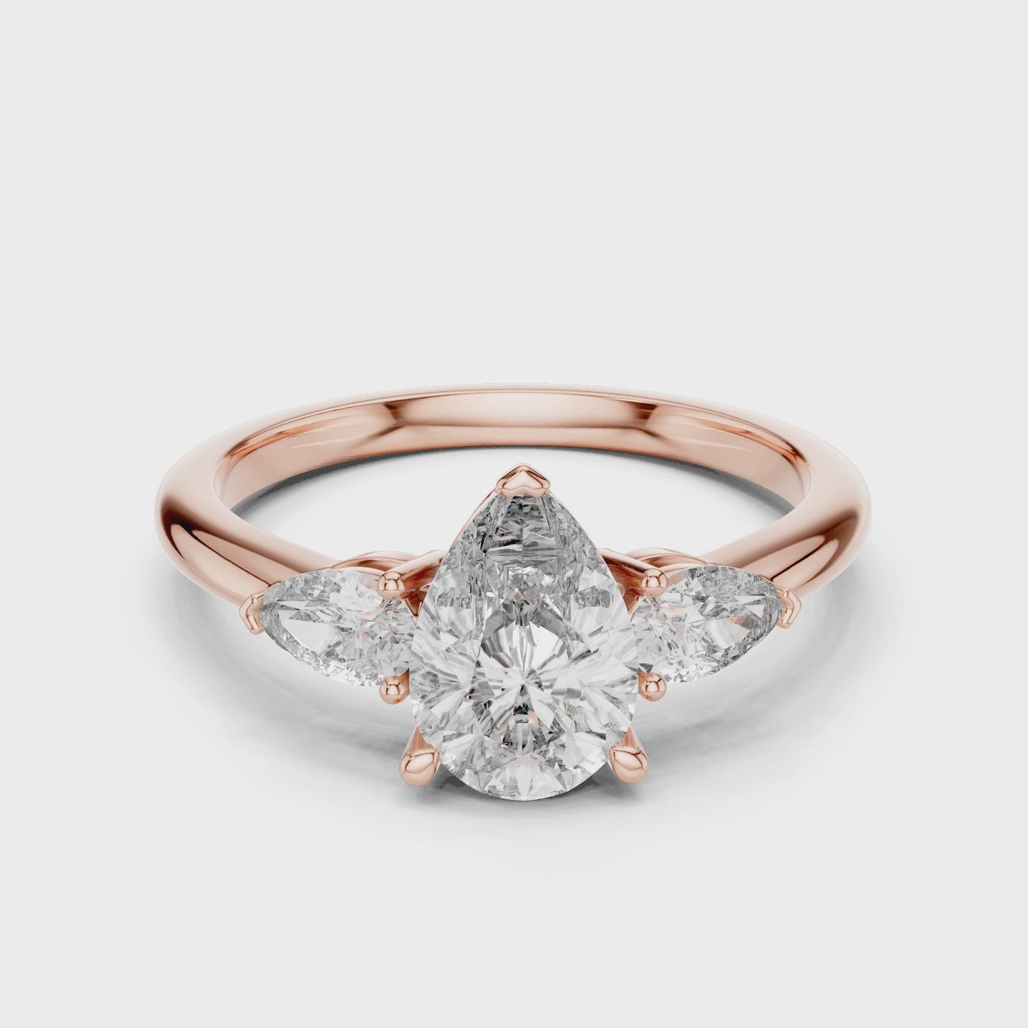 Eternal Grace Trilogy Pear Three Stone Diamond Ring