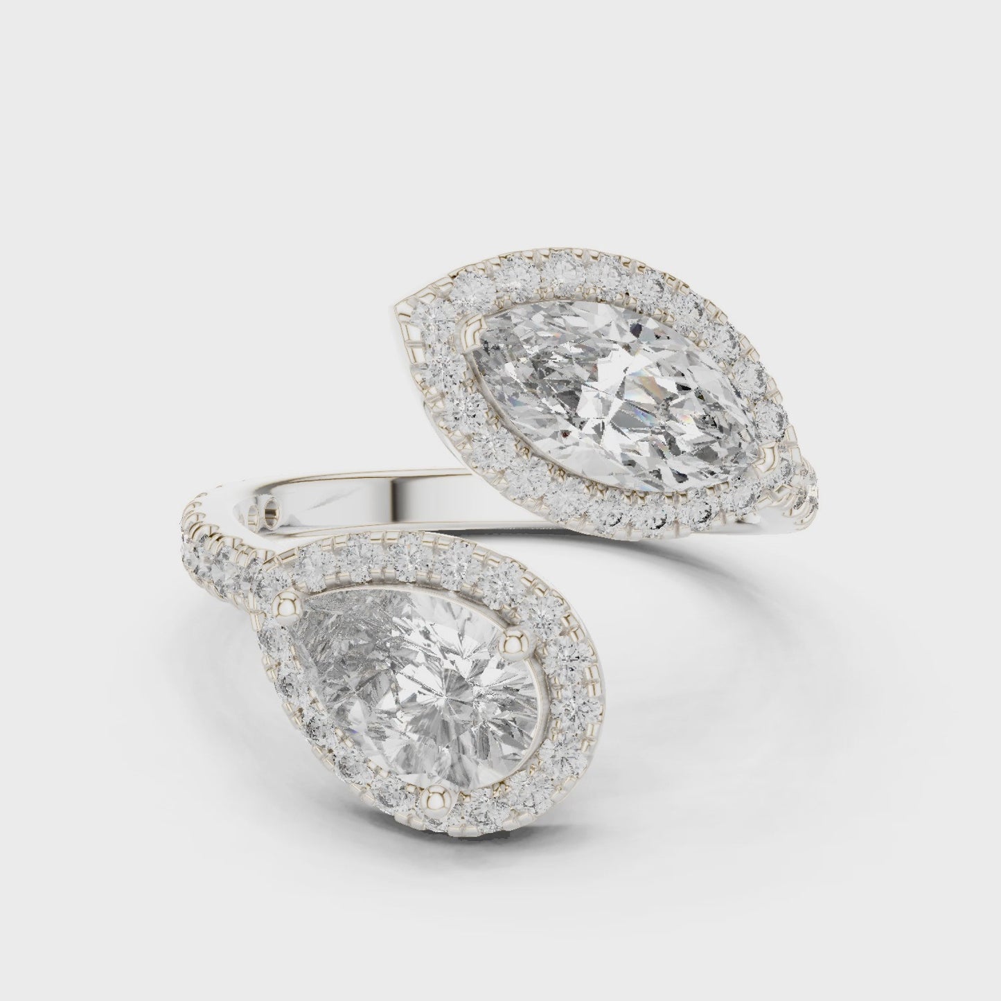 Elaria Pear Wrap Halo Ring