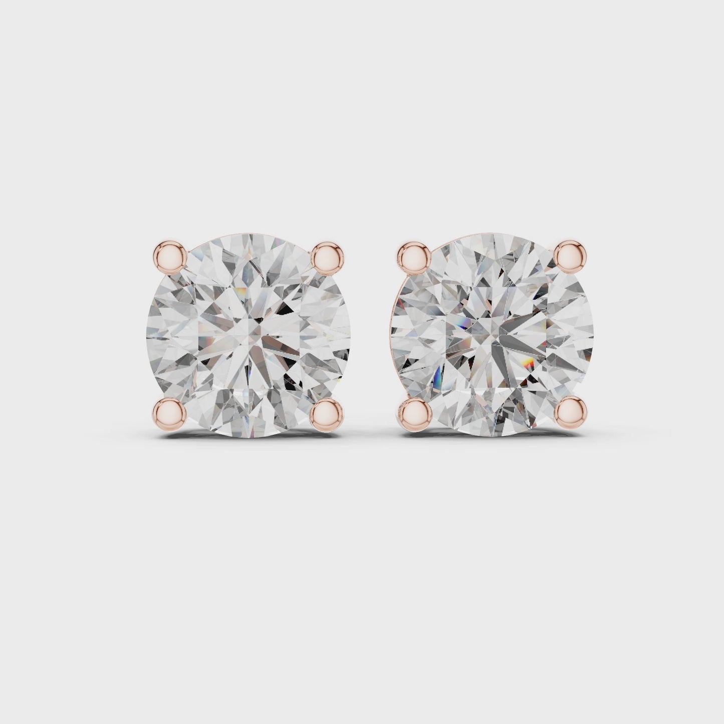 Luna Classic Round Diamond Stud Earrings