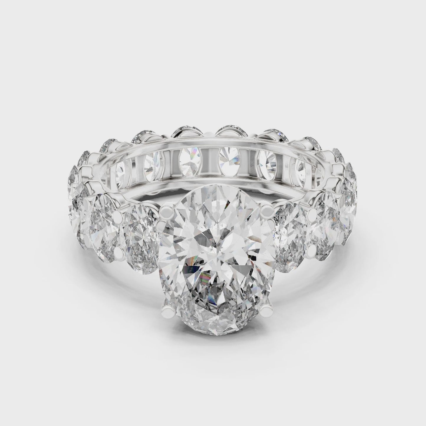 Infinity Oval Diamond Eternity Solitaire Ring