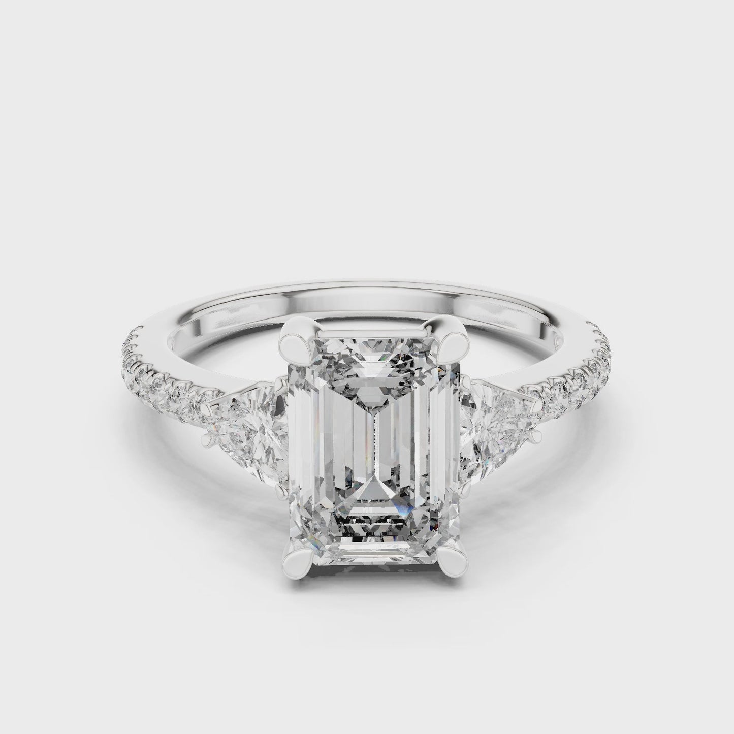 Prism Signature Emerald Cut Three Stone Diamond Ring