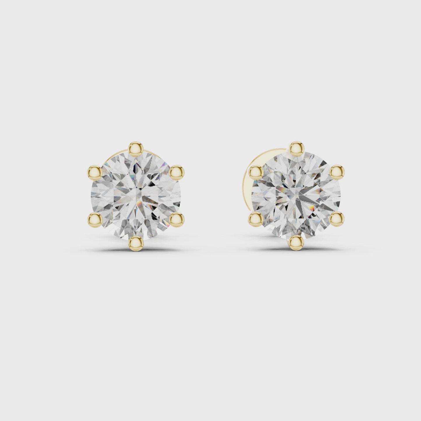 Essential Round Solitaire Diamond Stud Earrings